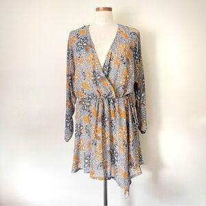 Free People Teegan mini dress Sky Combo NWT Small